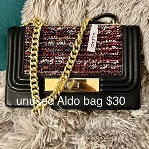 Black and gold tweed bag